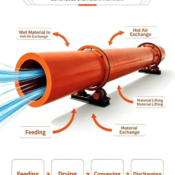 Continuous Rotary Dryer for High Moisture Sewage Sludge photo-2