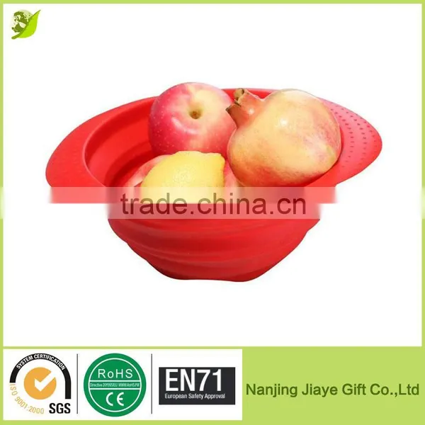 Collapsible Silicone Kitchen Colander for Vagetables and Fruit