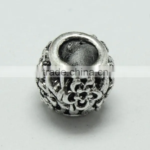 Round Zinc Alloy Anti-Silver Pdora Bracelet Beads photo-4