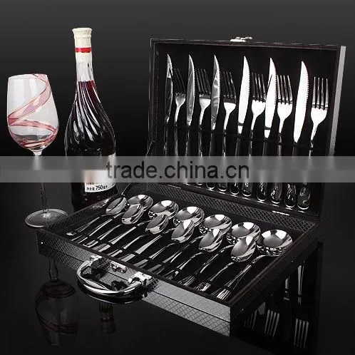 24pcs With Box Stainless Steel Tablewear Knife Fork Spoon Teaspoon Camping Cutlery Set photo-2