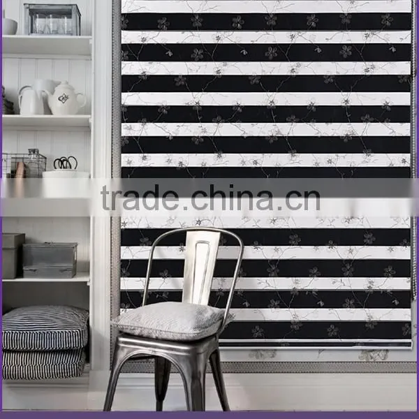 Wholesale 100% Polyester Material Horizontal Pattern Embroidered Zebra Blinds