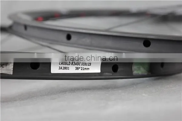 Road Bike Wheelset 38mm UD-matt Carbon Clincher Wheelset With Gray Painting 38C photo-2