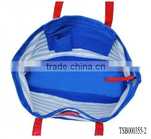 2016 New Designer Big Size High Quality Canvas Navy Blue Stripes Shoulder Bags Quality Choice photo-3