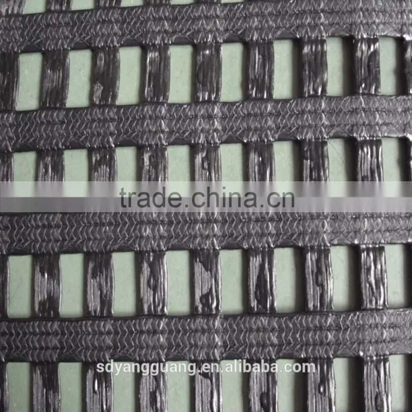 Oil-soluble PVC High Strength Uniaxial Warp-knitting Polyester Geogrid photo-2