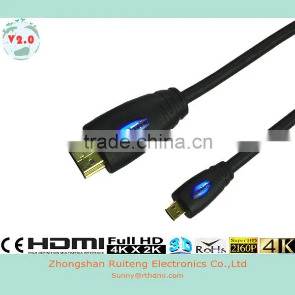 Low Price HDMI 19pin A Male to D Male Cable With Ethernet Support 3D and 4K photo-2