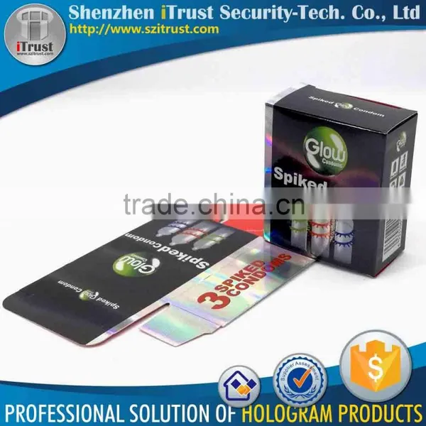 Free Samples Cheap UV Offset Package 2D / 3D Holographic Box for Condom