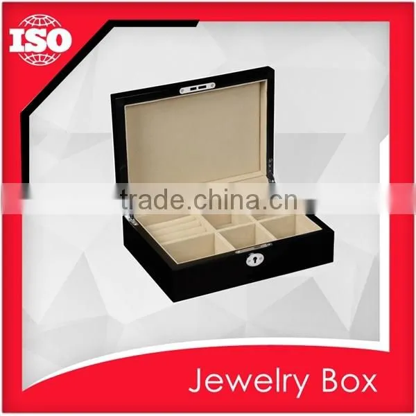 Luxury Black MDF Mirrored Jewelry Box With Drawers photo-4