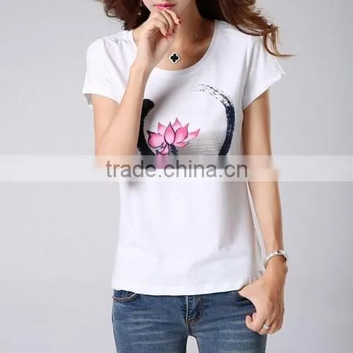 Literature and Art of Cotton Print Women Cultivate One's Morality Short Sleeve Thin Half Sleeve of Fat Women t Shirt photo-5