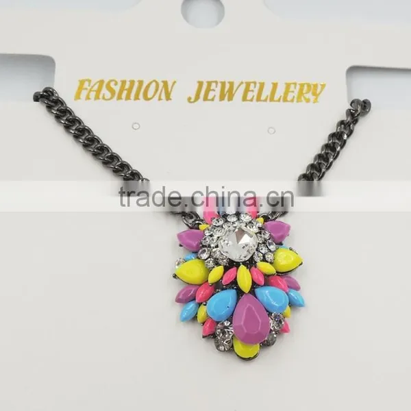 New Coming Chunky Gemstone Women Costume Statement Necklace