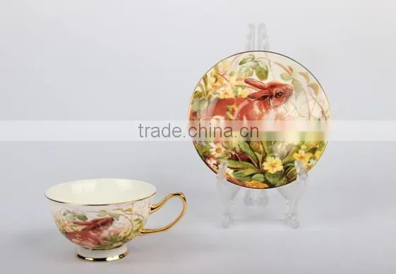 200ML Personalized Fine Bone China Porcelain Tea Coffee Cup and Saucer Sets photo-6
