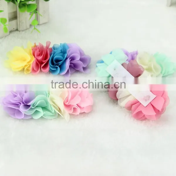 Diy Chiffon Flowers Colorful Flowers,flowers for Slipper,children's Hair Accessories photo-3