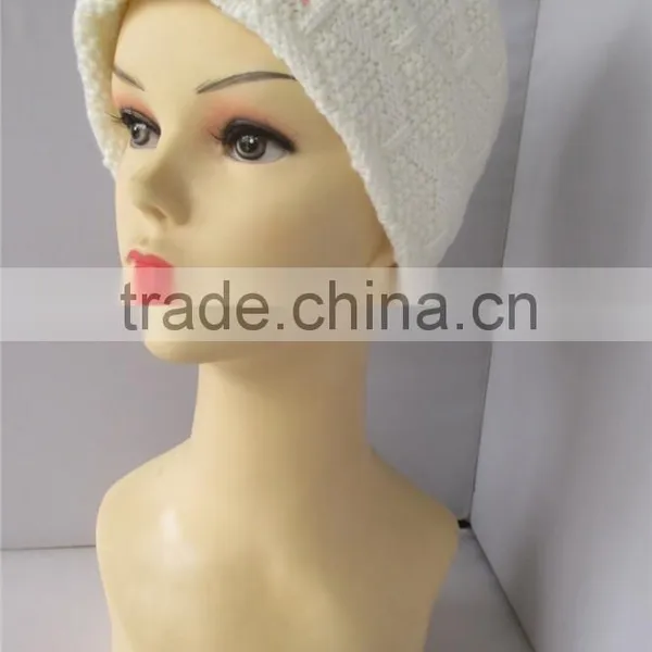 Fashionable Girl's Design Kintted Acrylic Embroidery Beanie Hat photo-6