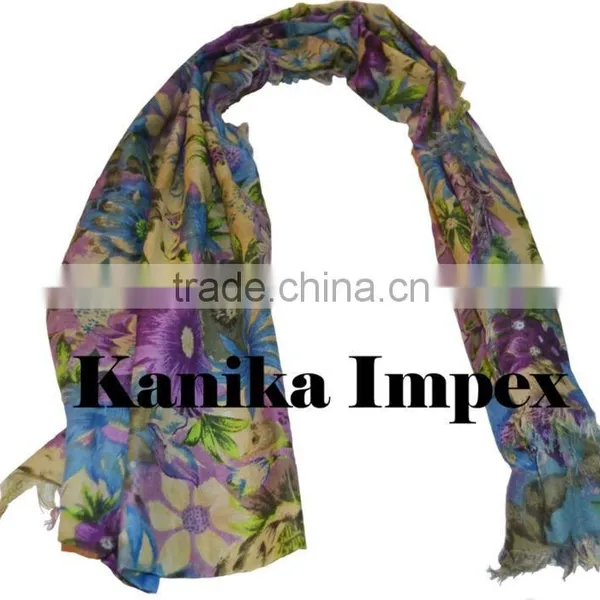 Modern Designer Printed Cotton Scarf