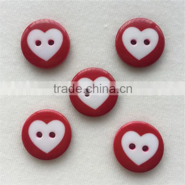 Lovely Heart Resin Button for Children's Toys and Stationerys photo-2