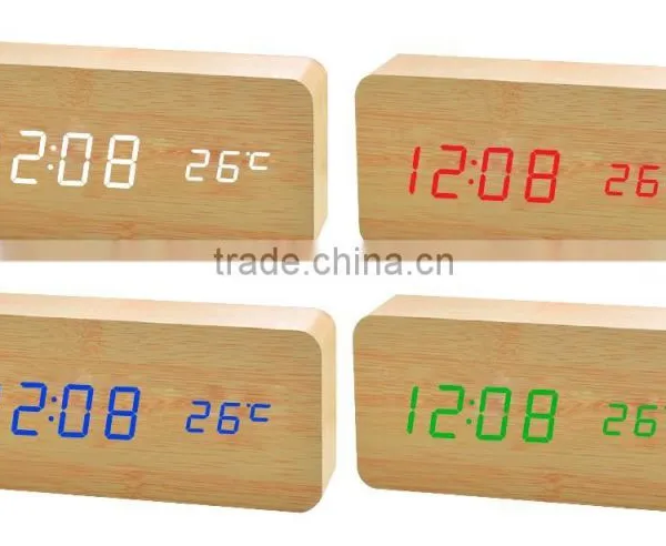 LED Wooden Clock Comply With CE ROHS photo-4