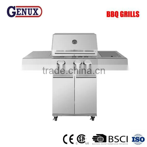 3 Burners Stainless Steel Bbq Grill With Cabinet
