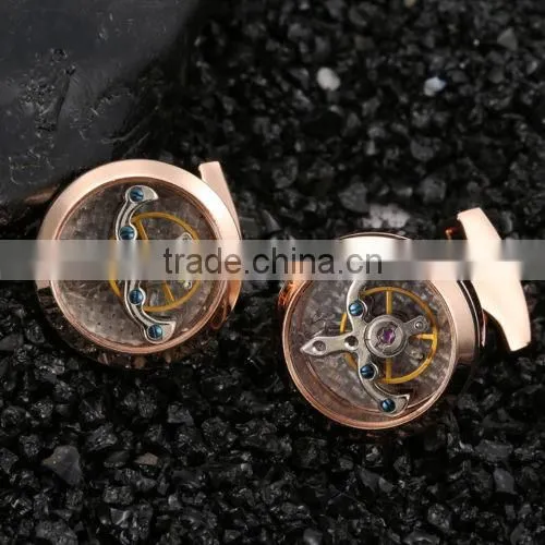 Best Selling Premium Stainless Watch Movement Cufflinks/ Mechanism Hardware Jewelry Cufflinks 2pcs/lot With Box