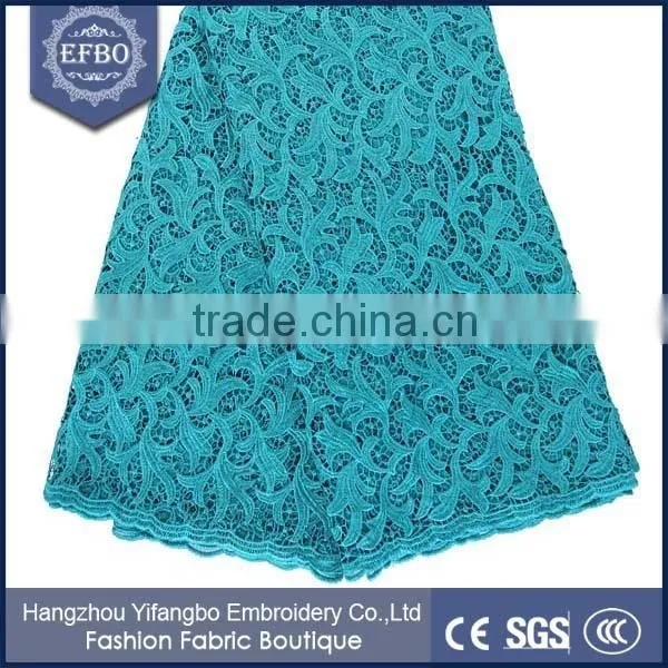Pure Green Color Chemical Lace Fabric Flower Texture Thick Heavy Lace Fabric Washable Advantage African Cord Lace