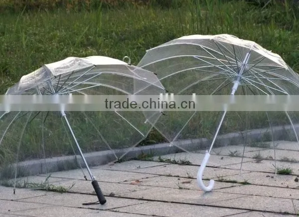 Fashion Promotion High Quality Environmental 16 k Pvc Plastic Umbrellas Transparen photo-4