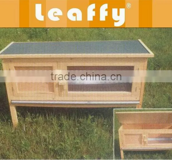 LEAFFY-Wooden With Asphalt Roof Rabbit Hutch RH-8025