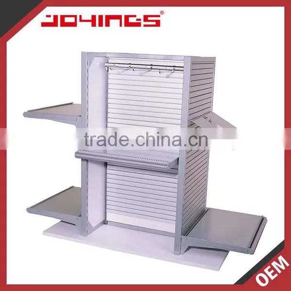 MDF Base 4 Way Cross Design Shop Rack With 8 Shelves