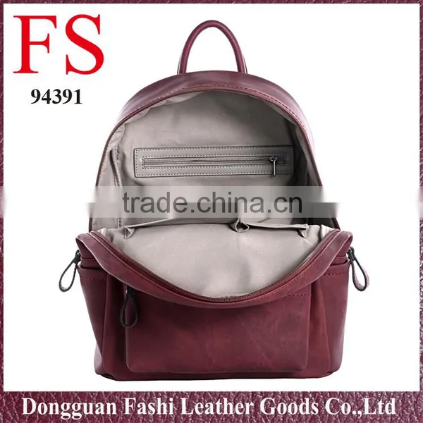 Vintage Leather Backpack Women Fashionable Casual Style PU Backpack Korean Style photo-5