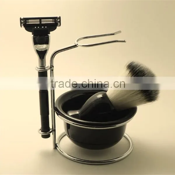 Synthetic Shaving Brush Knots Black Shaving Set for Men