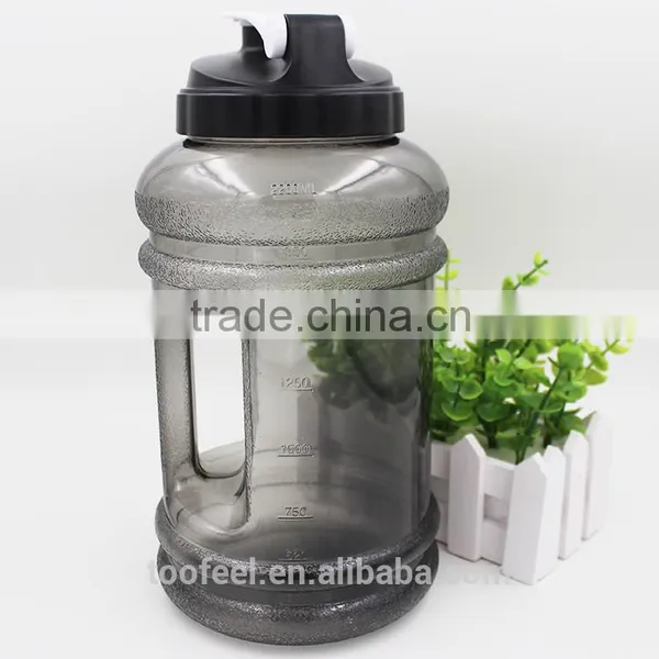Manufacturer Direct Sale 2.2L PETG Water Bottle for GYM With Flip Flop Lid,wholesale Big Volume Water Bottle With Big Lid