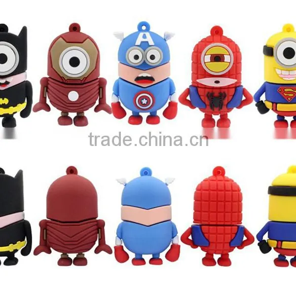 High Quality Popular Cartoon Super Heroes Series Usb Flash Drive Custom Pendrive,Wholesale Full Capacity Minions Memory Stick photo-2