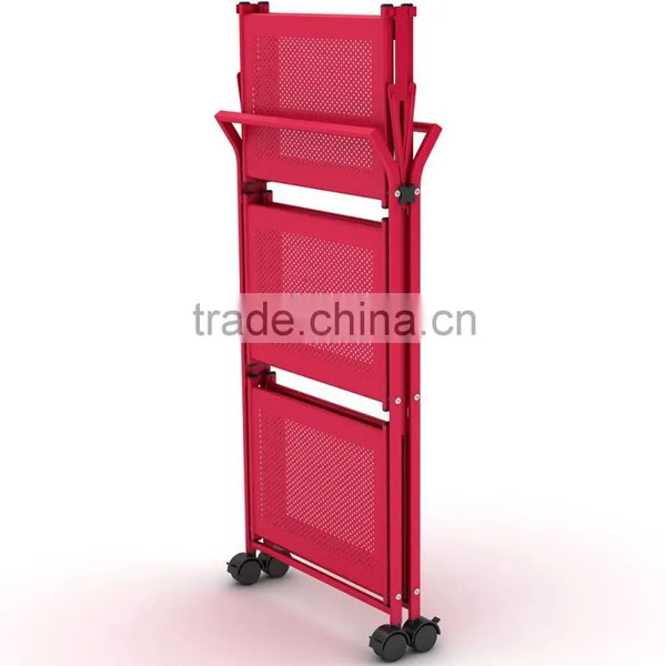 Icegreen Stainless Steel Powder Coated Three Shelf Folding Utility Cart photo-2