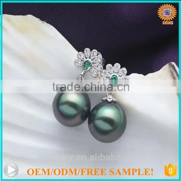 Custom Vogue Jewelry South Sea Shell Pearl Silver Earrings photo-3
