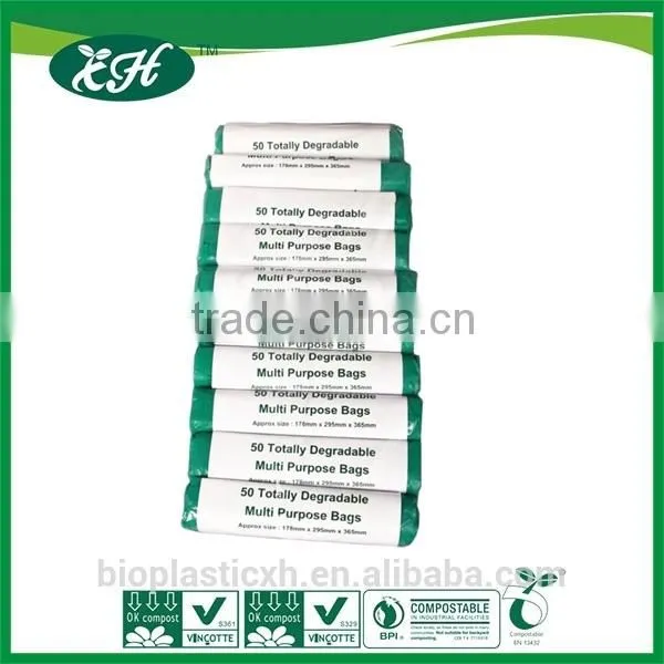 Renewable GM-free En13432 Cornstarch 100% Biodegradable Diaper Sack photo-4