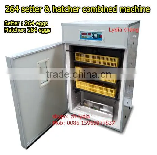 Big Egg Incubator Manufacturer 264 Eggs Setter&hatcher Combined Egg Incubator Machine(skype: Zh-lydia)