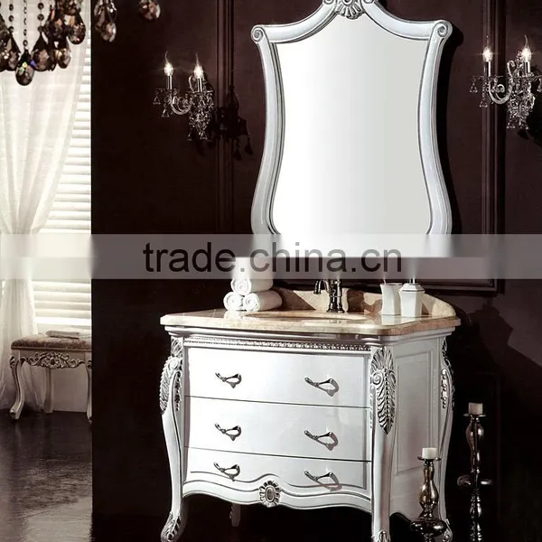 WTS-222SYO France Style Elegant Bedroom Furniture Ivory Dressing Table With Mirror Bench Vanity Set Dresser photo-3
