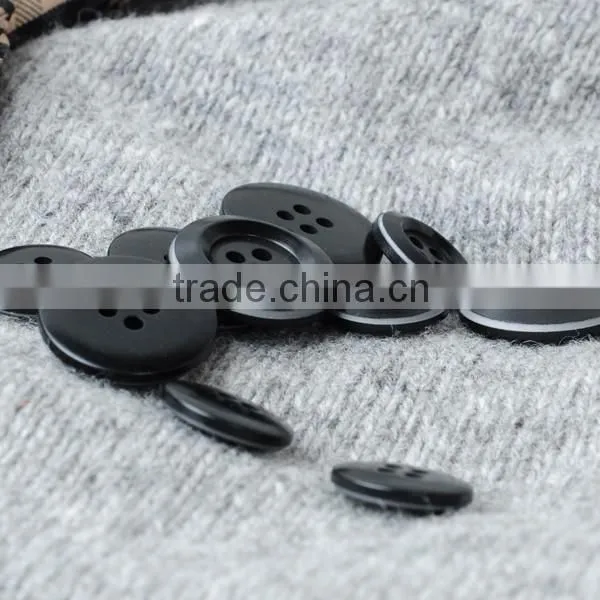 Fancy 4 Holes Dye Black 32L 24L Natural Corozo Nut Men's Suit Button photo-2
