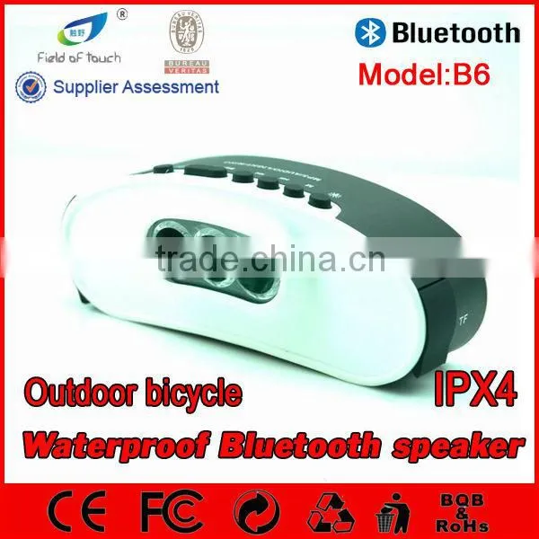 B6 White Color Wireless Handsfree LED Bicycle Bluetooth Speaker With FM Radio photo-5