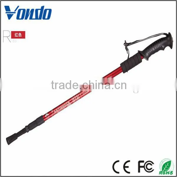 New Product 3 Sections Straight Shank Alpenstock Hiking Walking Sticks photo-2