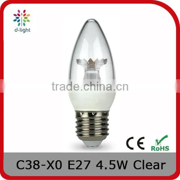 C38 DIMMING 350LM 4.5W E27 CANDLE CLEAR LIGHT BULB FOR USA photo-1