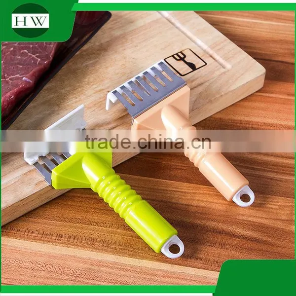 Kitchen Accessories Tool Hanging Long Handle Manual Plastic Stainless Steel Meat Needle Hammer Tenderizer photo-4