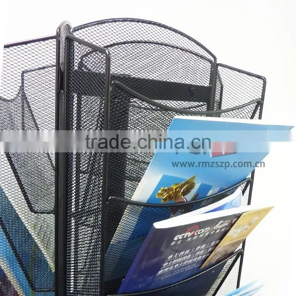 Floor Standing 3-Side Rotating Wire Mesh Leaflet Dispenser Rack photo-4