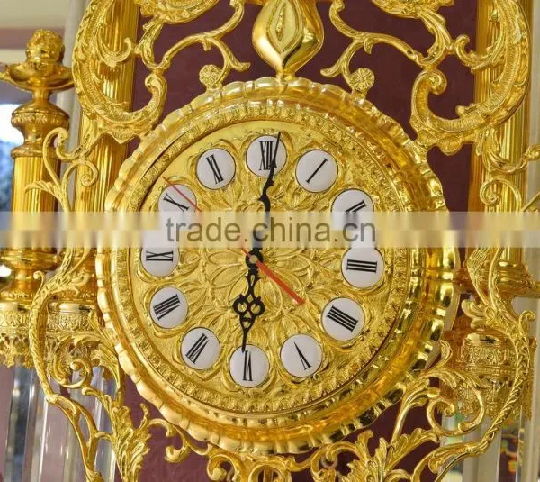 Luxury Copper and Crystal Clock, Grandfather Antique Clocks, Marble Base Tube Clock photo-3