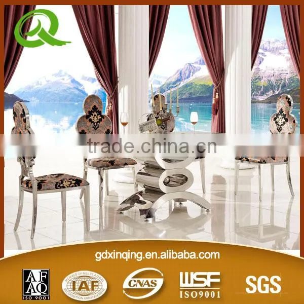 TH316 Modern Stainless Steel Dining Table With Tempered Glass Top photo-3
