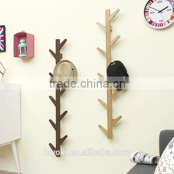 New Design Solid Beech Wood Wall Amounted Coat Rack Tree Shape photo-2