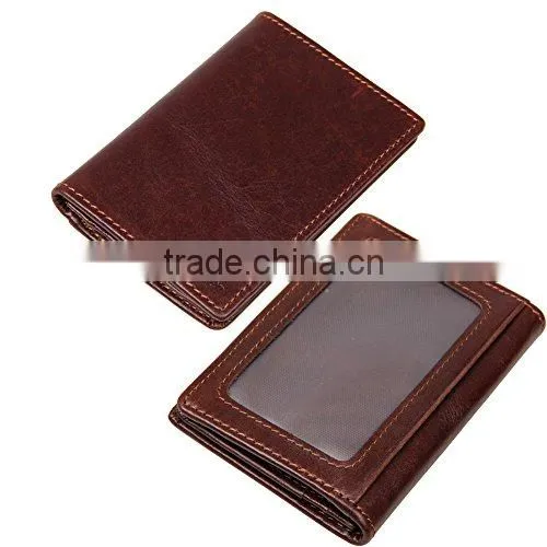 PU Leather Secure Retractable ID Window Credit Card Holder for Women photo-2