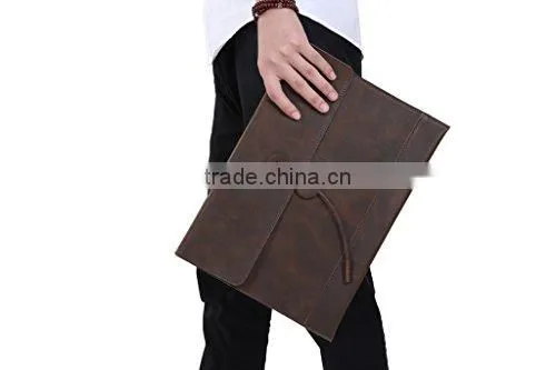 Crazy Horse Genuine Leather Clutch Briefcase Laptop Bag for MacBook Air or Apple Ipad photo-5