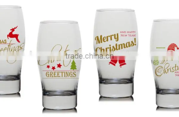 12oz 15oz Pure Gold Printing Holiday Drinking Glass Cup Water Glass Cup Beer Glass Mug Glass Tumbler photo-3