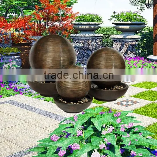 Diameter 60cm Ball Shape Fiber Glass Water Fountain With Base photo-3