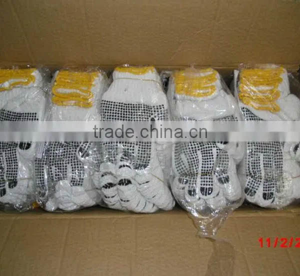 13 Gauge Nylon Polyester Seamless Gloves With White Mini PVC Dots One Side photo-5