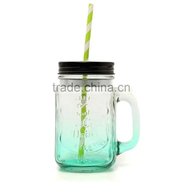 The Glass 500ml Fashional Vintage Mason Glass Drinking Jar photo-5