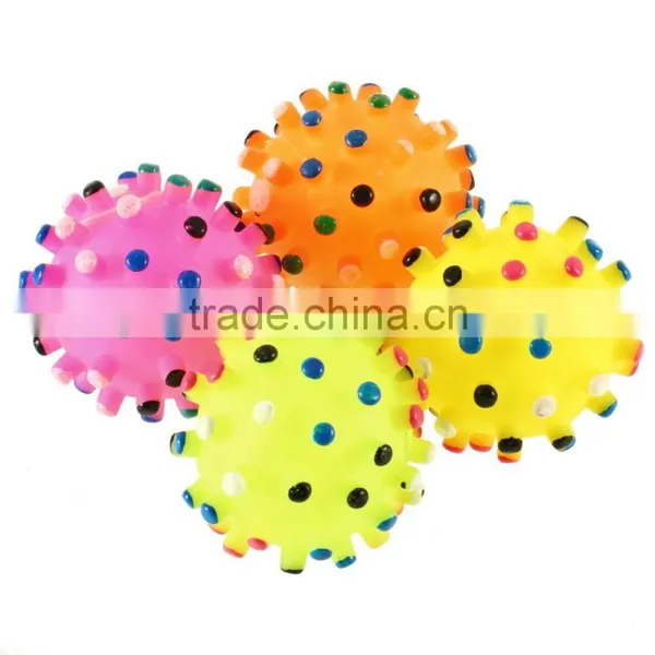 Colorful Pet Dog Cat Squeak Toy Ball Lovely Cat Chewing Ball Squeaker Quack Sound Toy photo-2